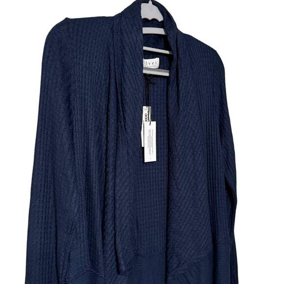 VELVET GRAHAM & SPENCER Navy Bertha Open Textured Cardigan Sweater NWT Small - Picture 3 of 10